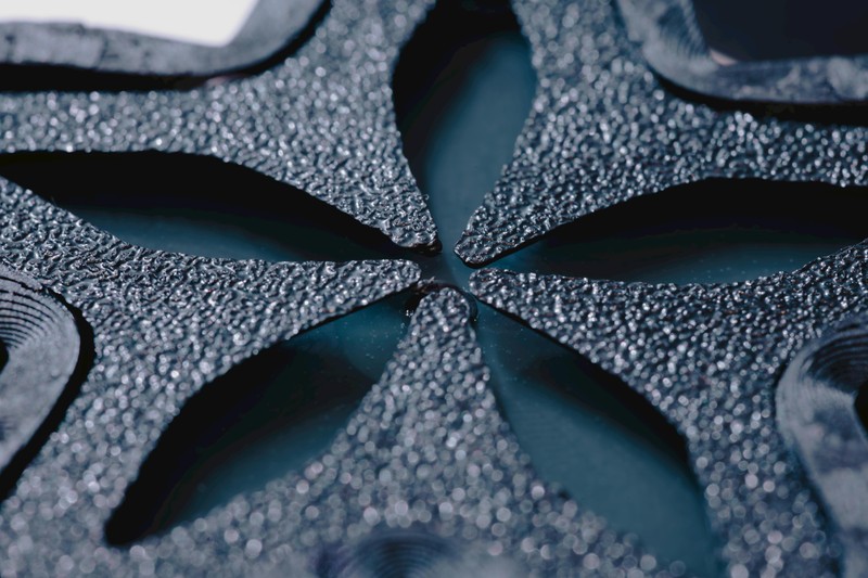 Cross-section of a 3D printed part showing gyroid infill pattern